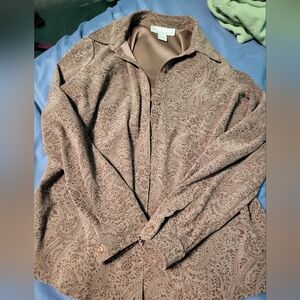 Norton McNaughton Brown Button Up